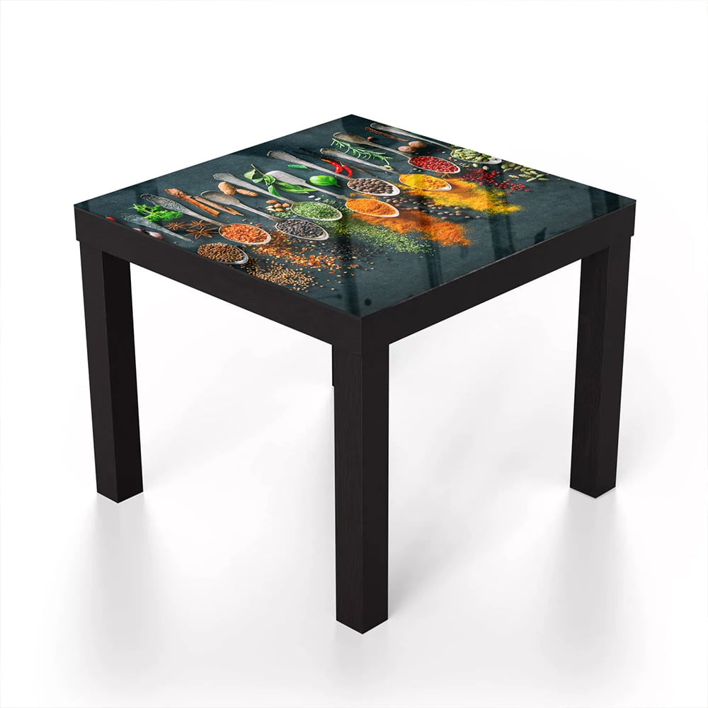 Salontafel 55x55 - Gehard Glas - Kleurrijke Kruidenexplosie