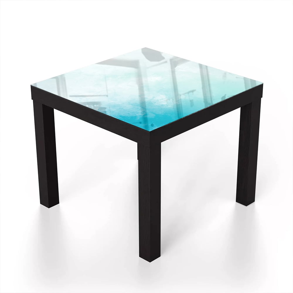 Salontafel 55x55 - Gehard Glas - Blauwe Waterverf