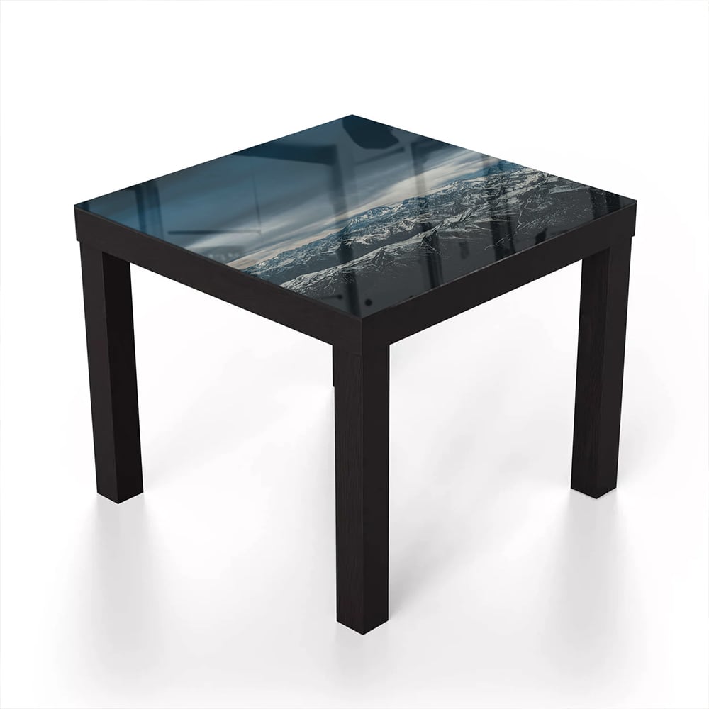 Salontafel 55x55 - Gehard Glas - Bergtoppen in de Winter