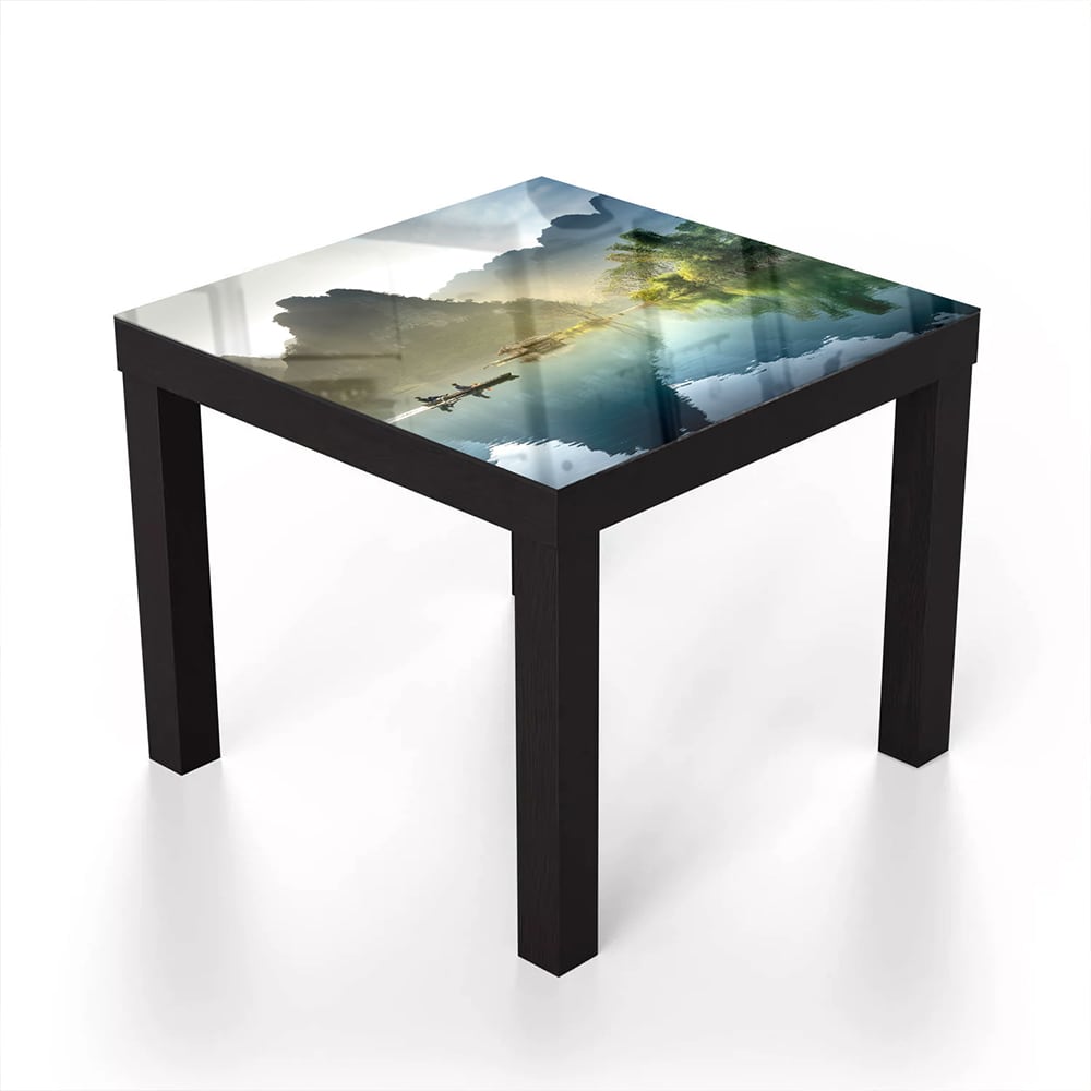 Salontafel 55x55 - Gehard Glas - Mistige Bergen