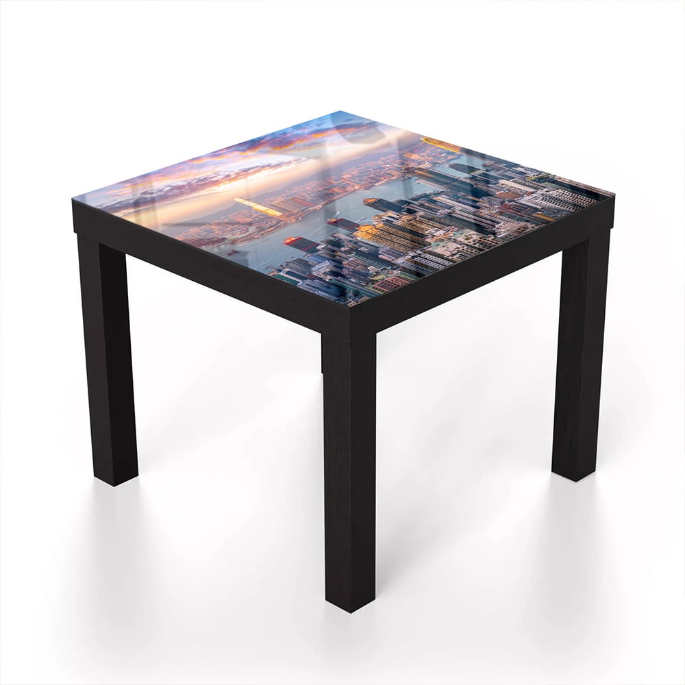 Salontafel 55x55 - Gehard Glas - Hong Kong Skyline