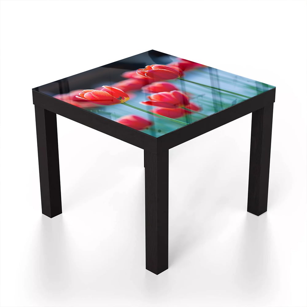 Salontafel 55x55 - Gehard Glas - Rode Tulpen