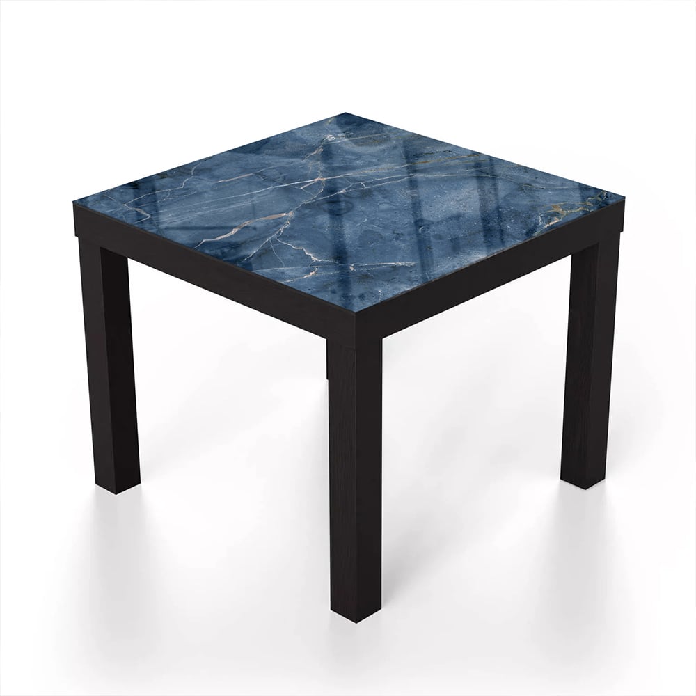 Salontafel 55x55 - Gehard Glas - Oceaanblauw Marmer