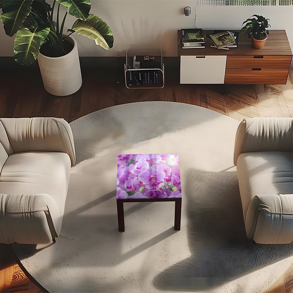 Salontafel 55x55 - Gehard Glas - Stralende Orchideeën