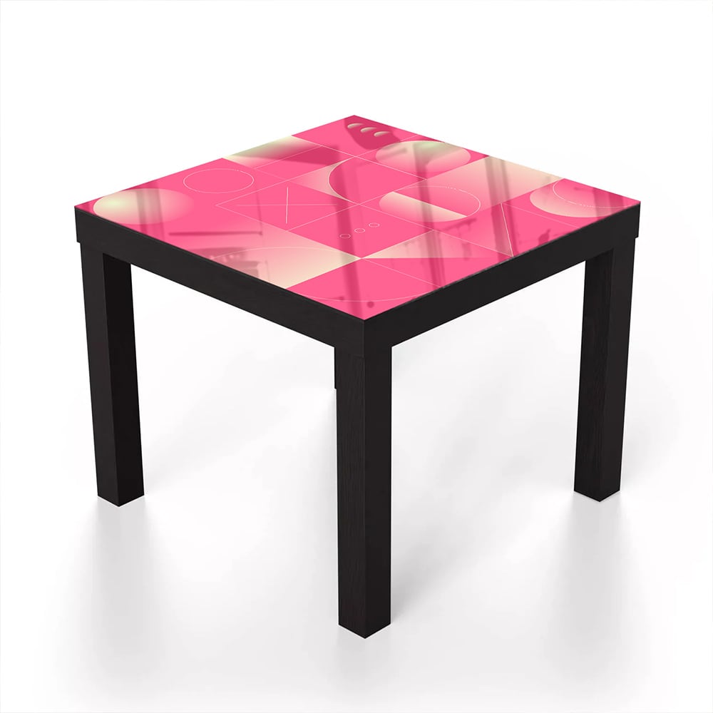 Salontafel 55x55 - Gehard Glas - Rood Abstract Kunstwerk