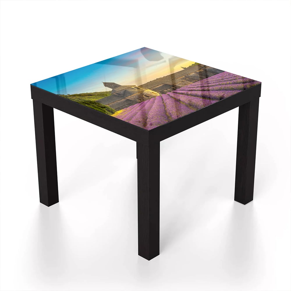 Salontafel 55x55 - Gehard Glas - Abdij van Sénanque met Lavendelvelden