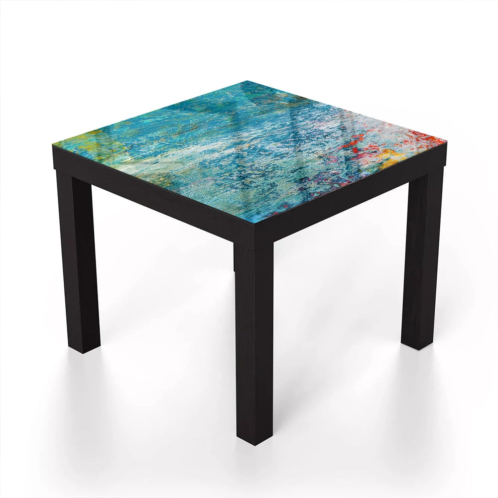 Salontafel 55x55 - Gehard Glas - Helder Olieverfpalet