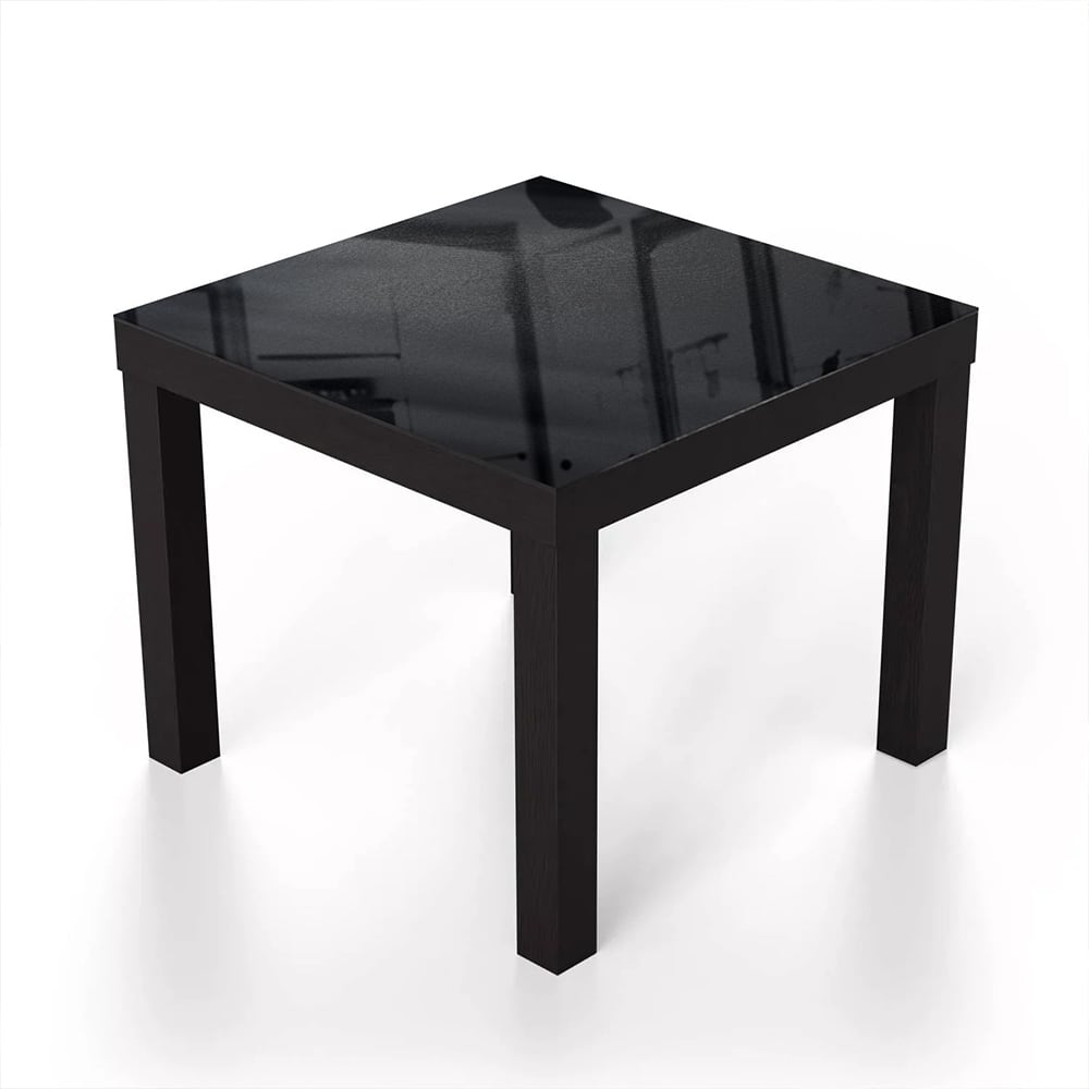 Salontafel 55x55 - Gehard Glas - Zwart Stof