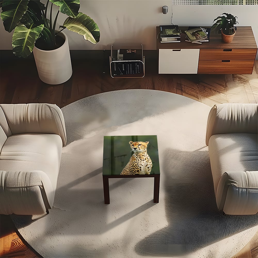 Salontafel 55x55 - Gehard Glas - Wilde Cheetah