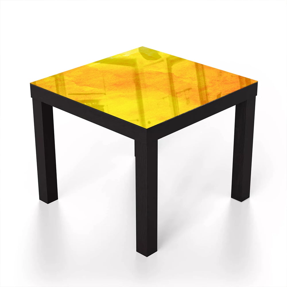 Salontafel 55x55 - Gehard Glas - Oranje-Gele Waterverf