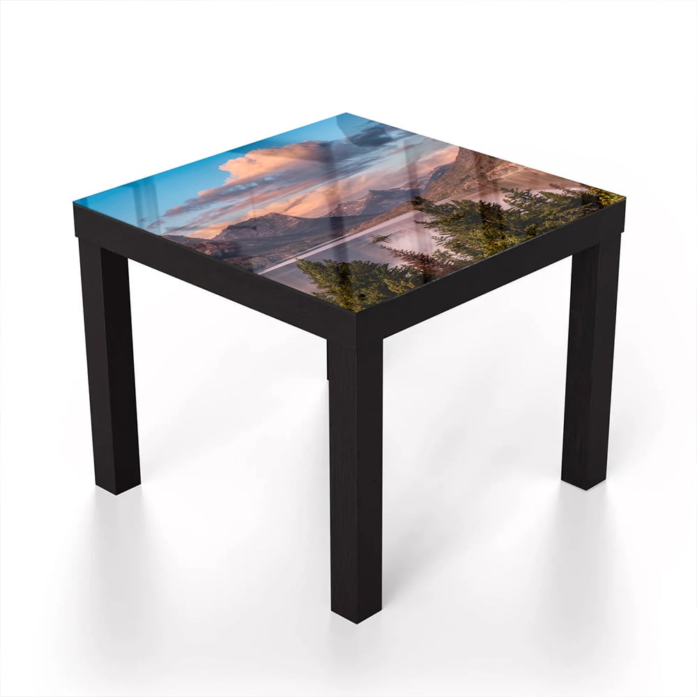 Salontafel 55x55 - Gehard Glas - Meer bij Rocky Mountains
