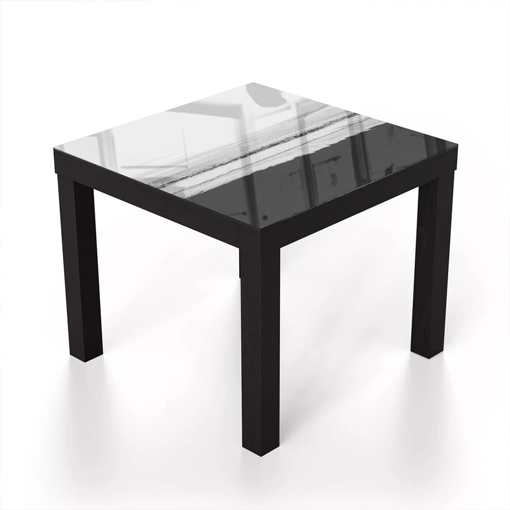 Salontafel 55x55 - Gehard Glas - Zwart-Wit Strand