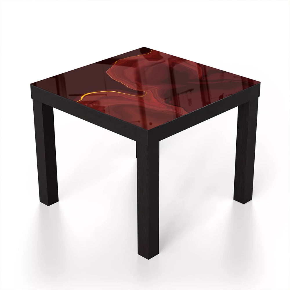 Salontafel 55x55 - Gehard Glas - Luxueus Rood Marmer