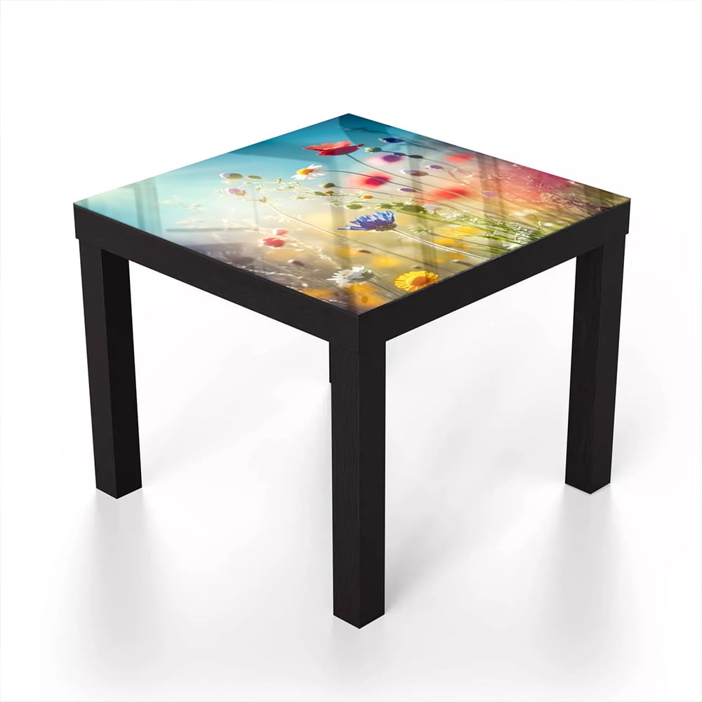 Salontafel 55x55 - Gehard Glas - Kleurrijke Wildbloemenweide