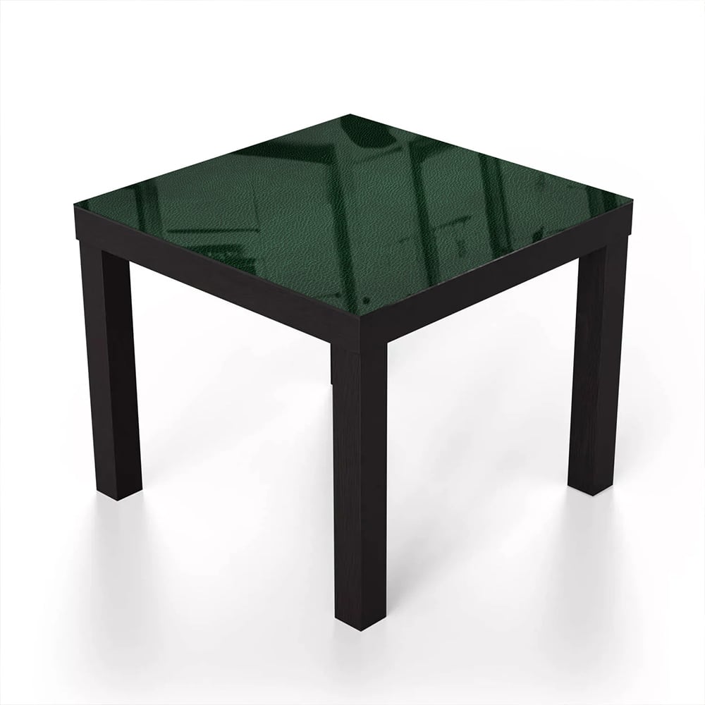 Salontafel 55x55 - Gehard Glas - Donkergroen Leer