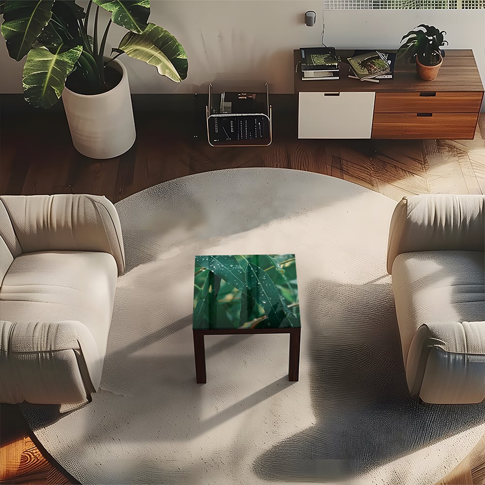 Salontafel 55x55 - Gehard Glas - Eucalyptus Bladeren