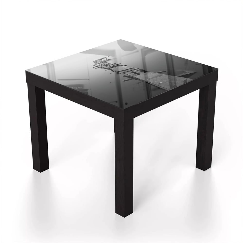 Salontafel 55x55 - Gehard Glas - Zwart-Wit Stijger