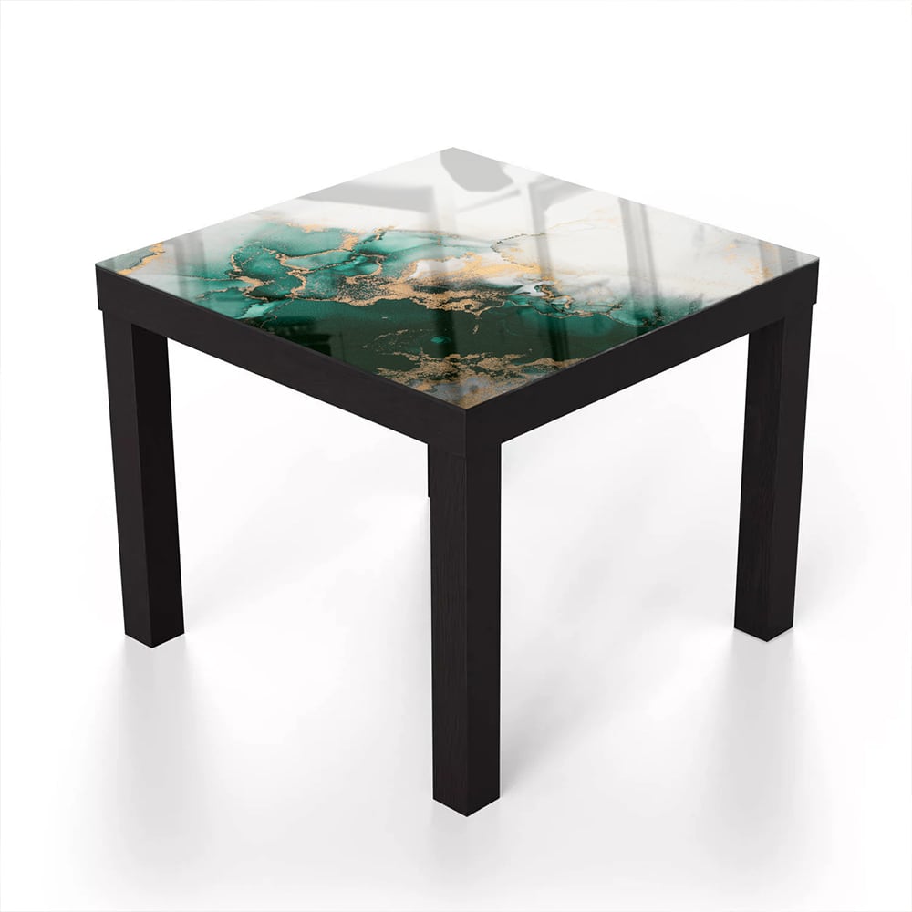 Salontafel 55x55 - Gehard Glas - Luxe Groen-Marmer