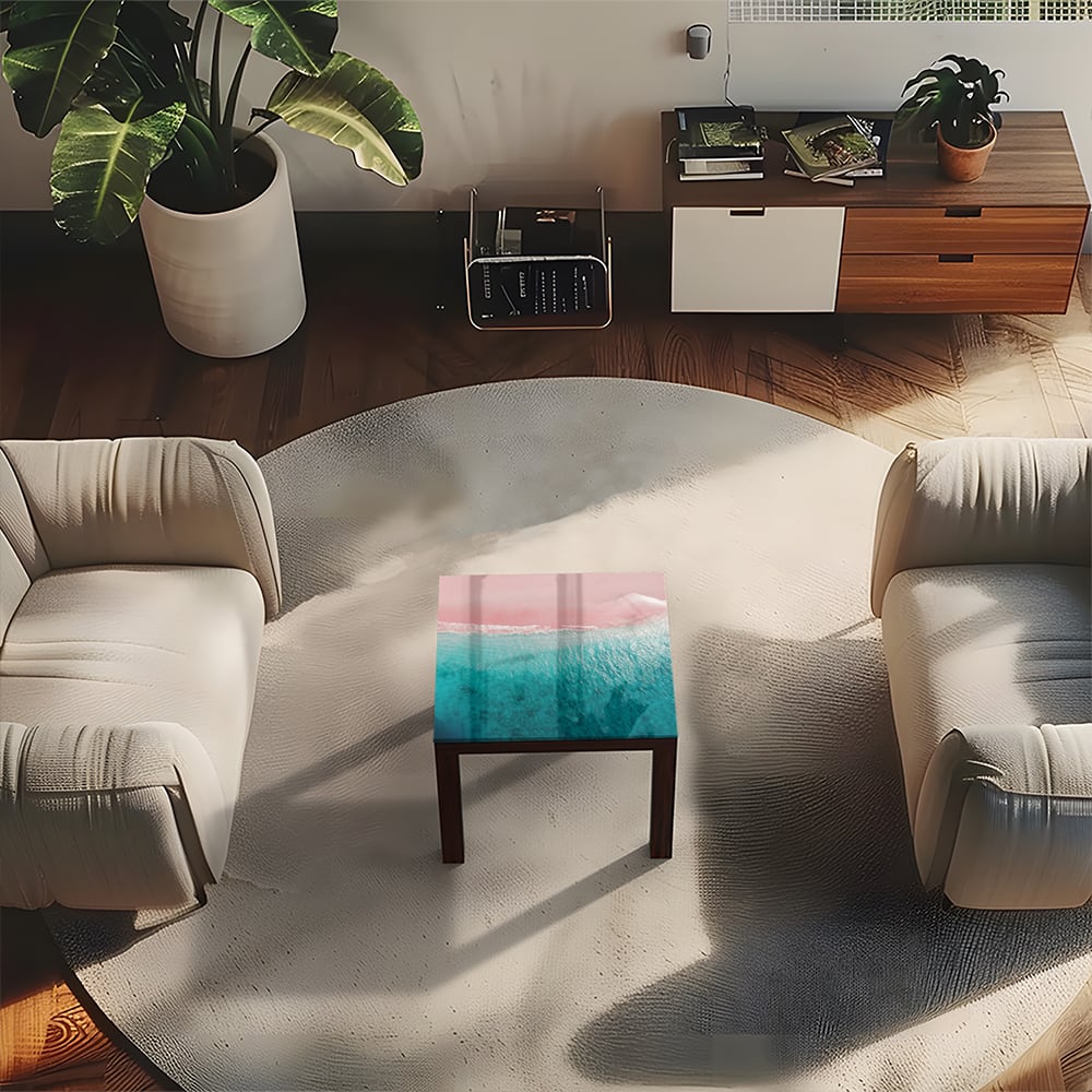Salontafel 55x55 - Gehard Glas - Tropisch Strand