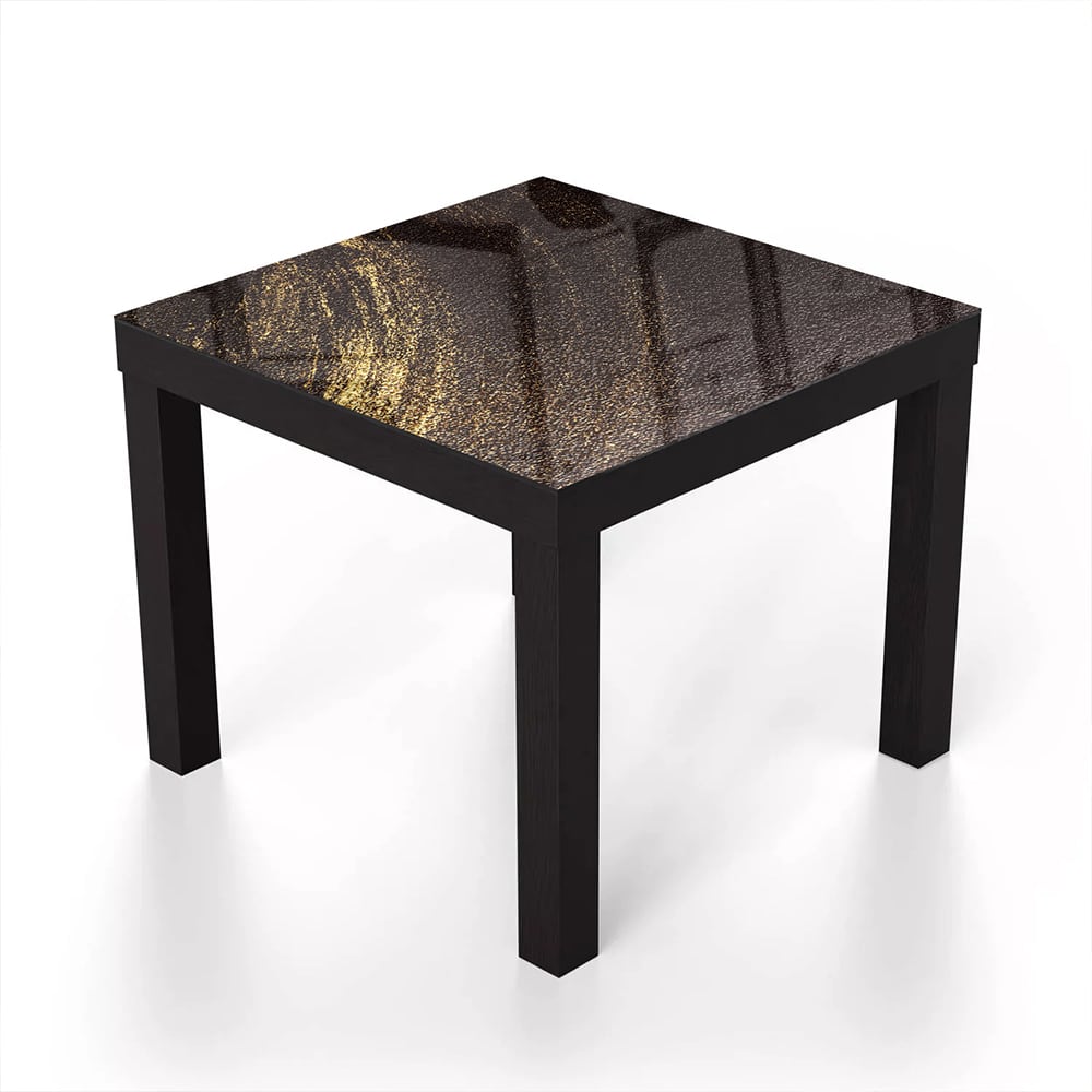 Salontafel 55x55 - Gehard Glas - Gouden Glitter Veeg