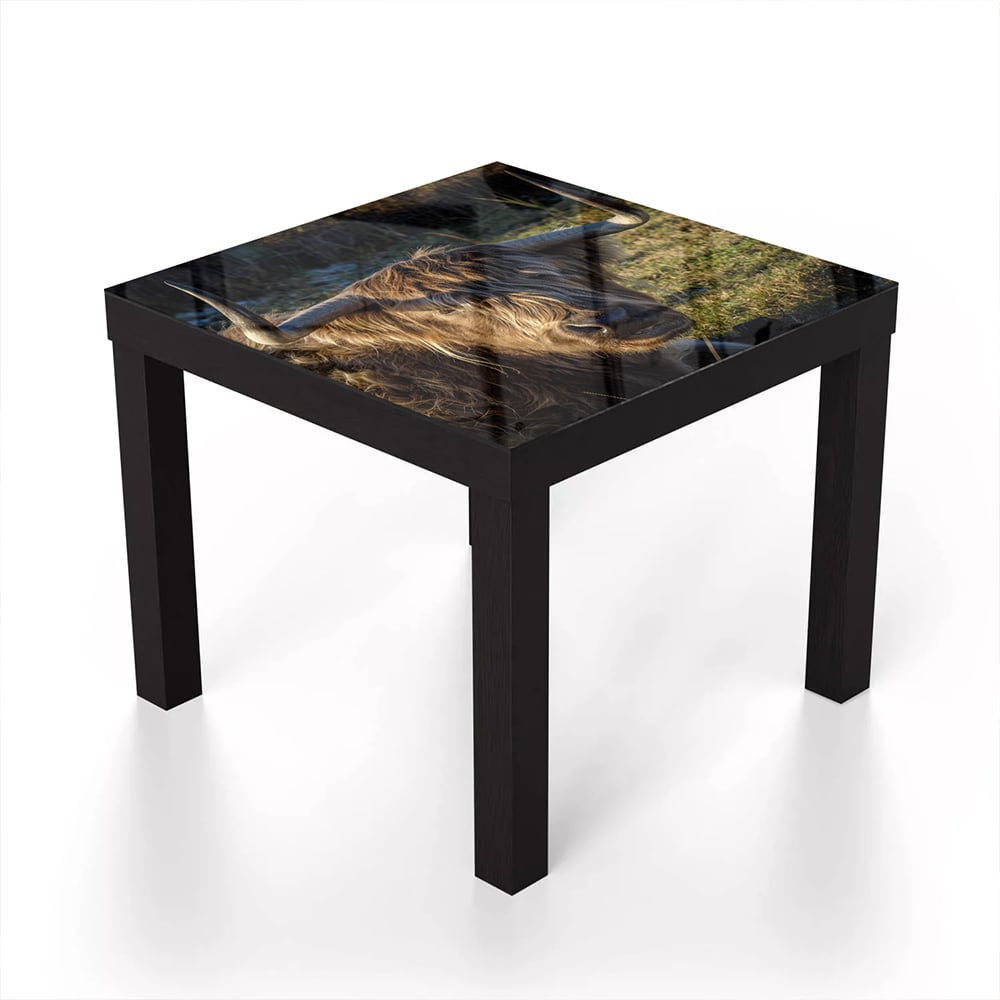 Salontafel 55x55 - Gehard Glas - Schotse Hooglander in de Zon