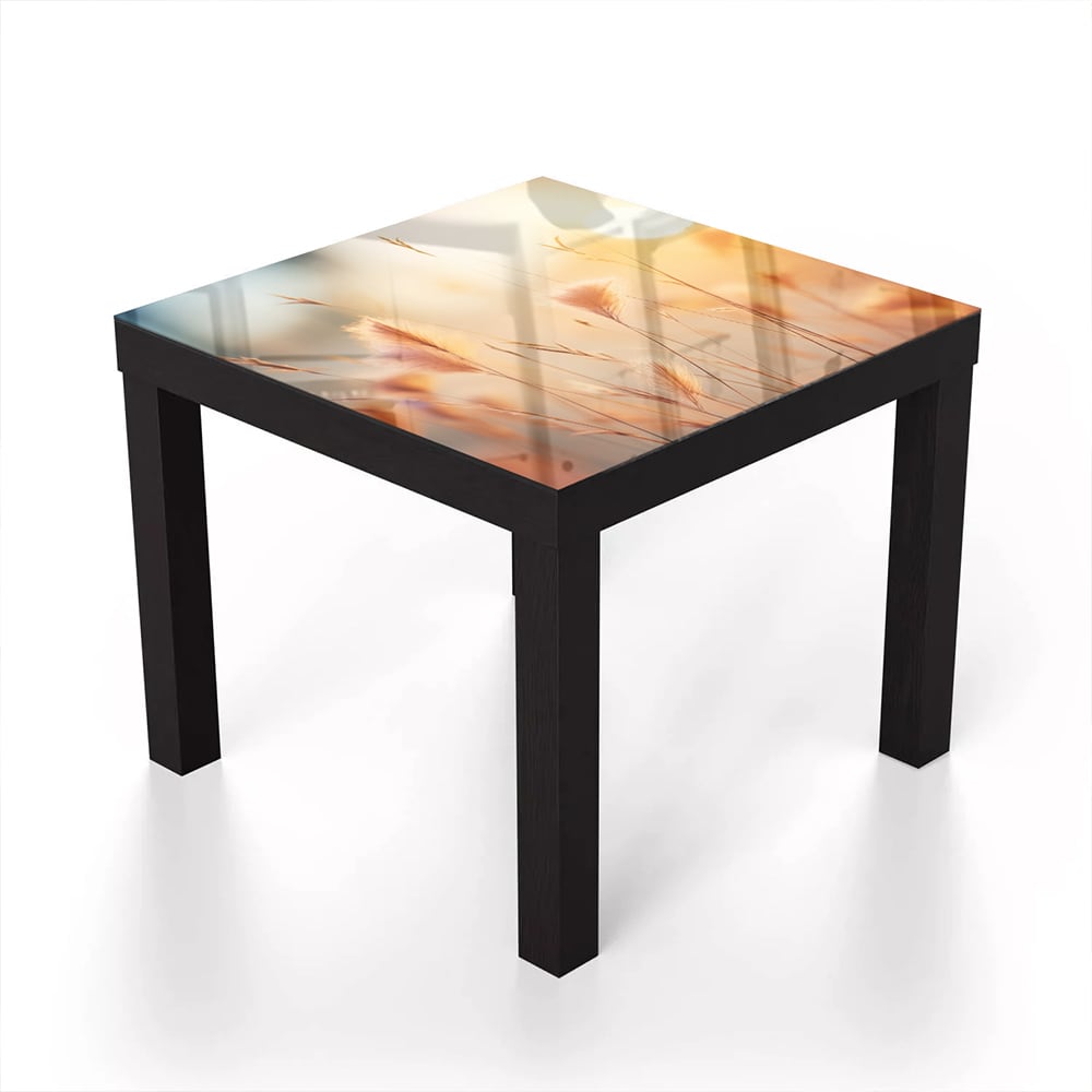 Salontafel 55x55 - Gehard Glas - Zonsondergang in Grasveld