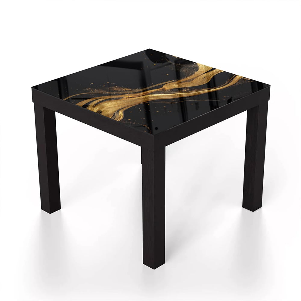 Salontafel 55x55 - Gehard Glas - Abstracte luxe goud-zwart achtergrond