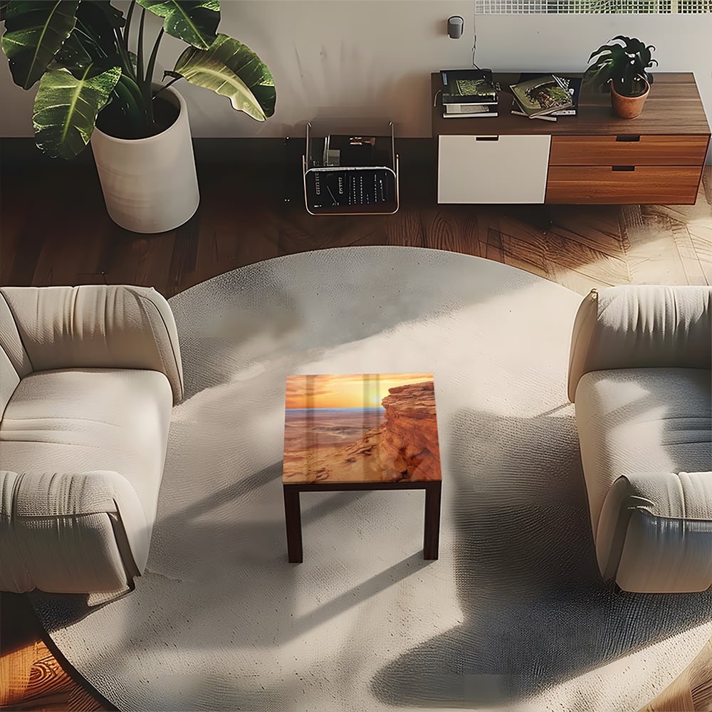 Salontafel 55x55 - Gehard Glas - Woestijn Landschap