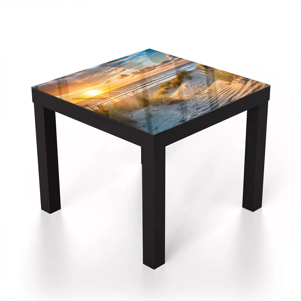 Salontafel 55x55 - Gehard Glas - Zonsondergang bij Duinen