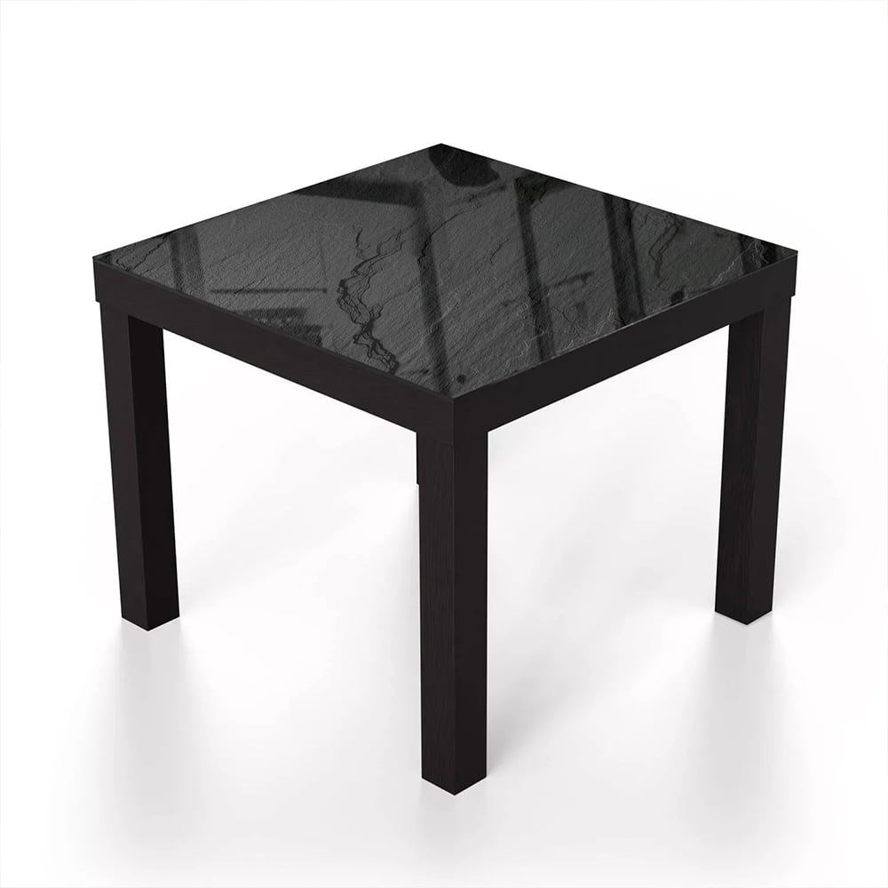 Salontafel 55x55 - Gehard Glas - Leisteen Zwart