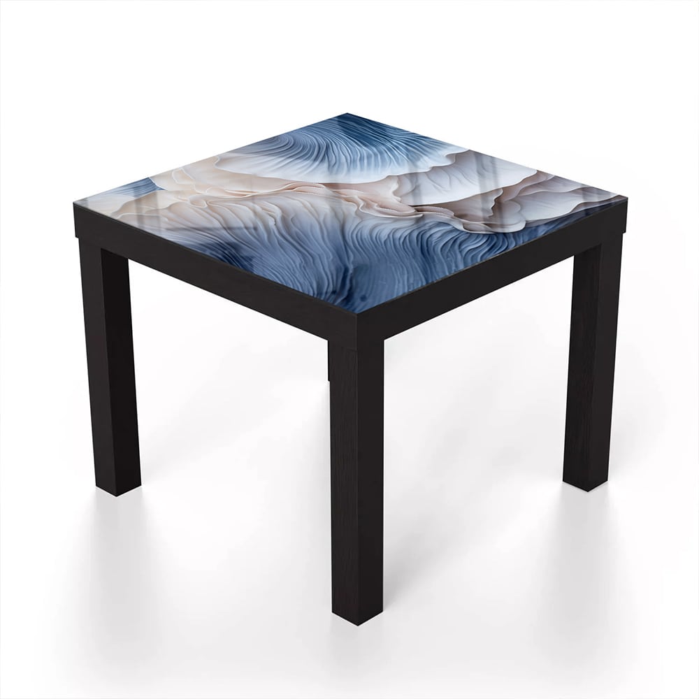 Salontafel 55x55 - Gehard Glas - Blauwe Paddenstoelen Textuur