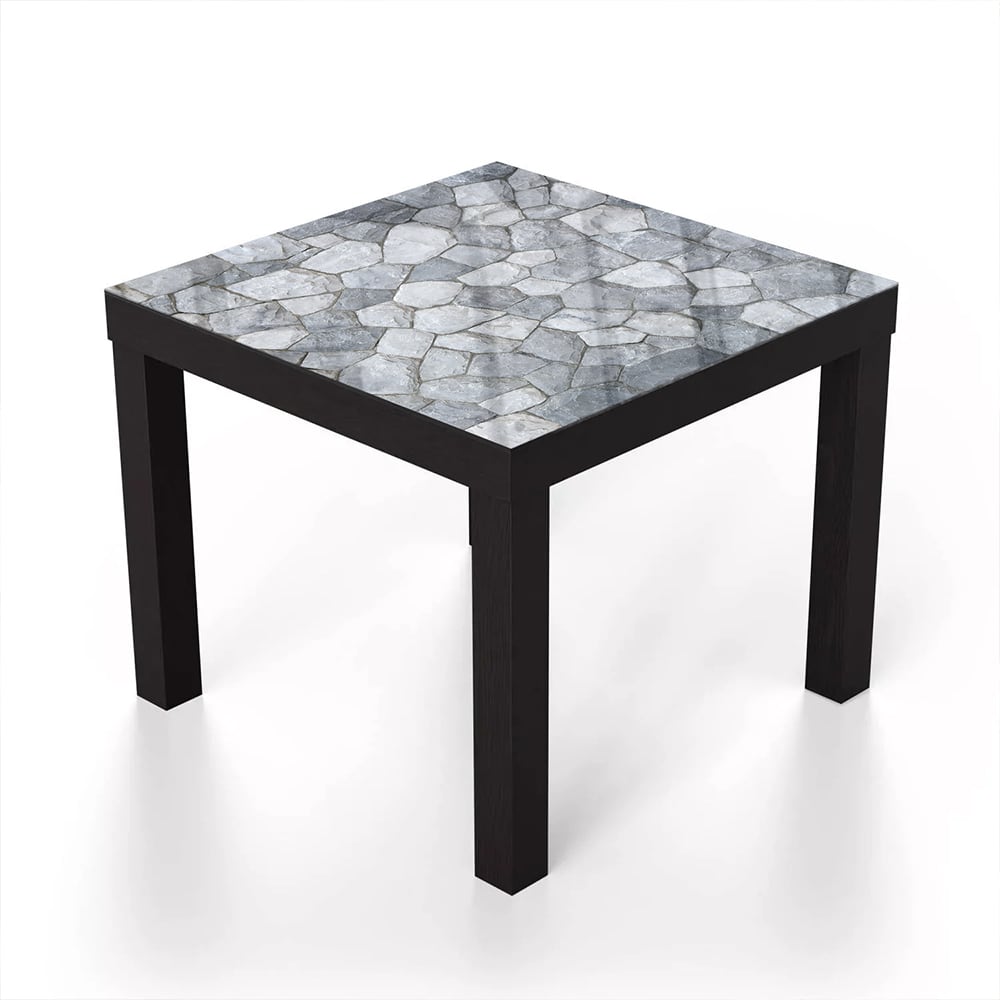 Salontafel 55x55 - Gehard Glas - Decoratieve Leistenen Muur