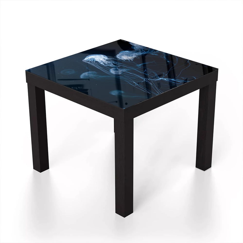 Salontafel 55x55 - Gehard Glas - Blauwe Kwallen