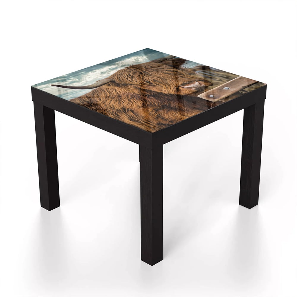 Salontafel 55x55 - Gehard Glas - Schotse Hooglander in de Weide