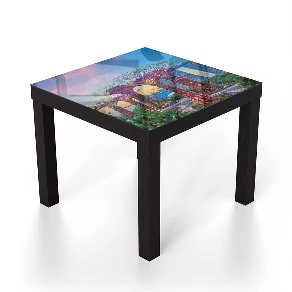 Salontafel 55x55 - Gehard Glas - Zonsondergang in Singapore