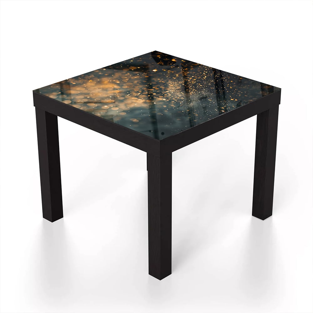 Salontafel 55x55 - Gehard Glas - Gouden Glitters in Donkere Mist