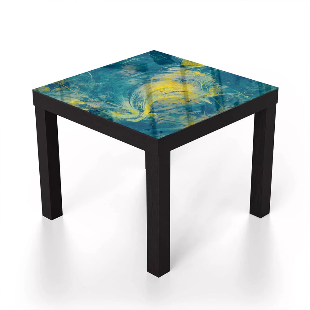 Salontafel 55x55 - Gehard Glas - Abstracte Verf Golven