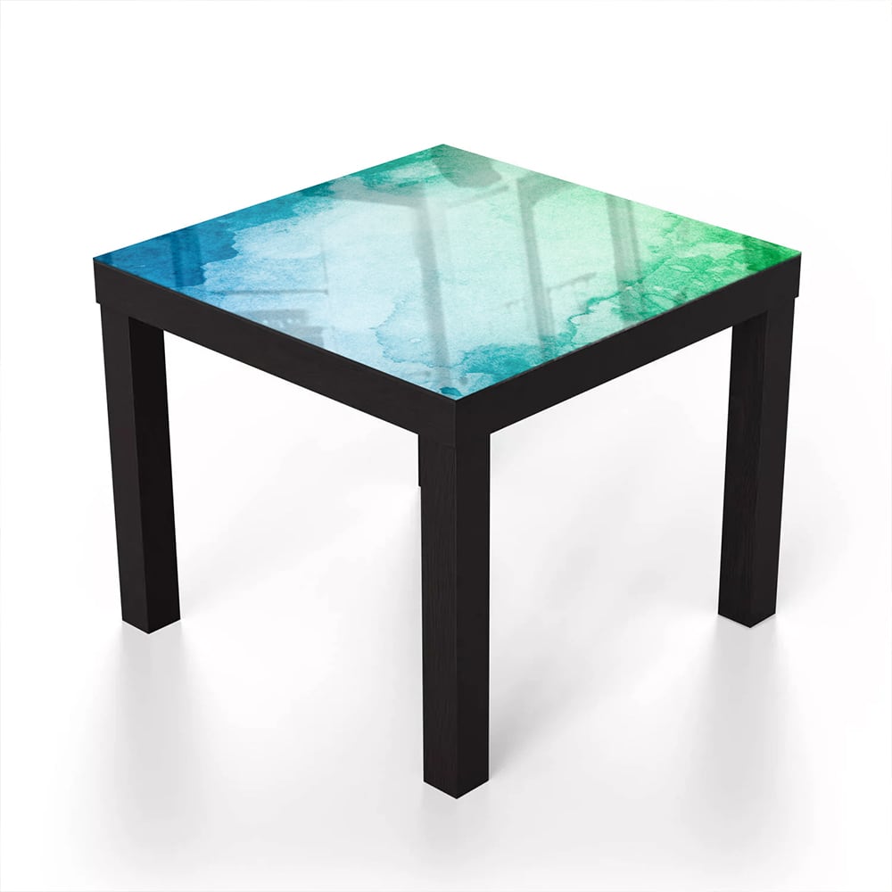 Salontafel 55x55 - Gehard Glas - Groen-Blauwe Waterverf