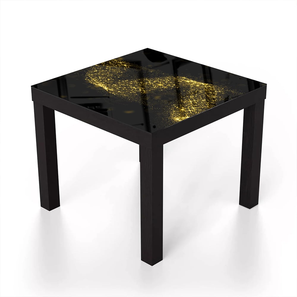 Salontafel 55x55 - Gehard Glas - Gouden Glitter Spiraal