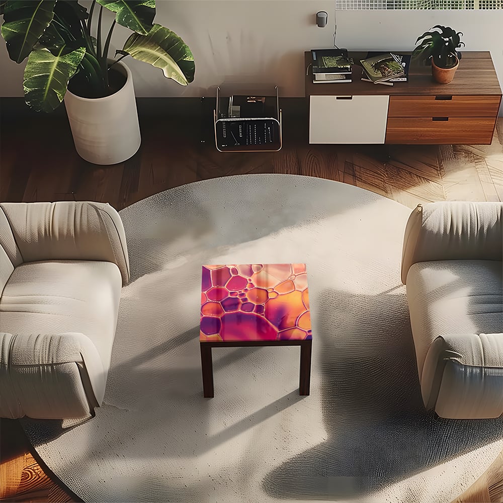 Salontafel 55x55 - Gehard Glas - Abstracte Waterdruppels