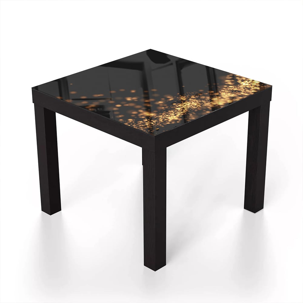 Salontafel 55x55 - Gehard Glas - Gouden Golvende Glitter Achtergrond