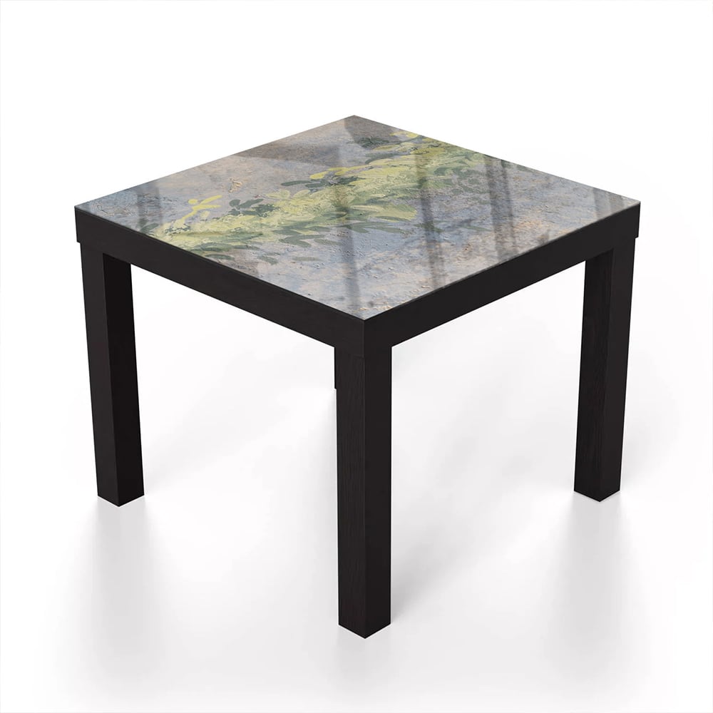 Salontafel 55x55 - Gehard Glas - Waterverf Schilderij Bladeren