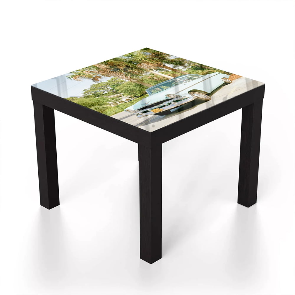 Salontafel 55x55 - Gehard Glas - Chervolet Bel Air Lichtblauw