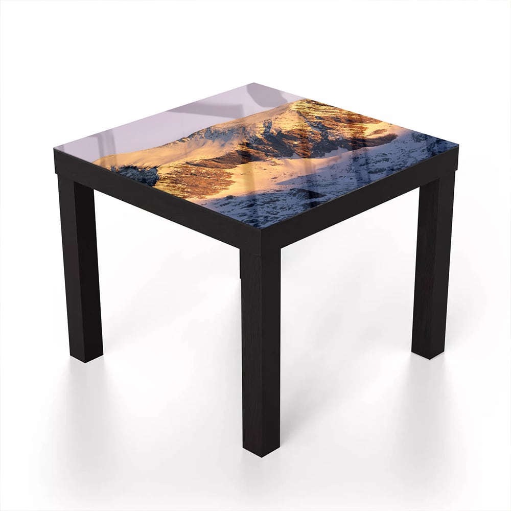 Salontafel 55x55 - Gehard Glas - Bergtoppen in het Eerste Licht