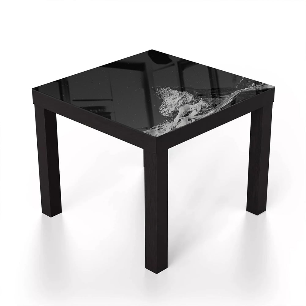 Salontafel 55x55 - Gehard Glas - Bergtop in Zwart-Wit