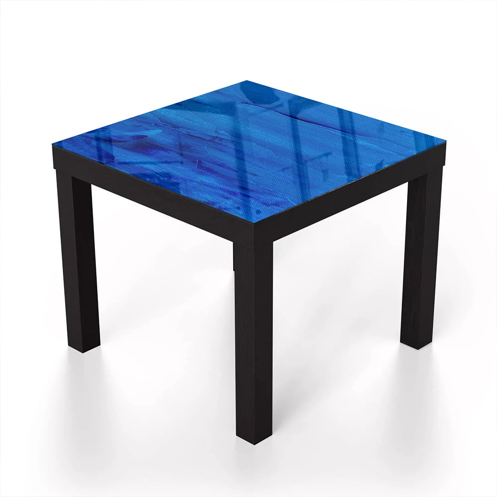 Salontafel 55x55 - Gehard Glas - Blauw Abstractie