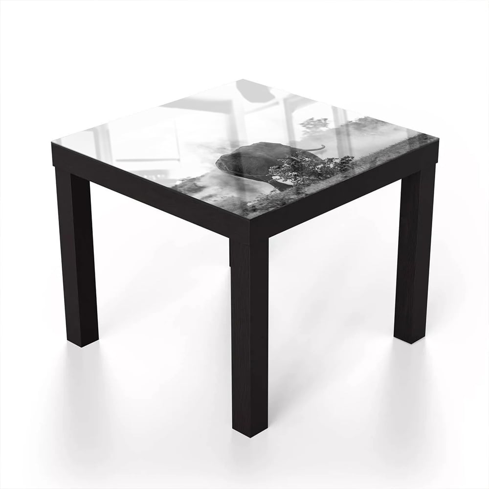 Salontafel 55x55 - Gehard Glas - Olifant in Zwart-Wit