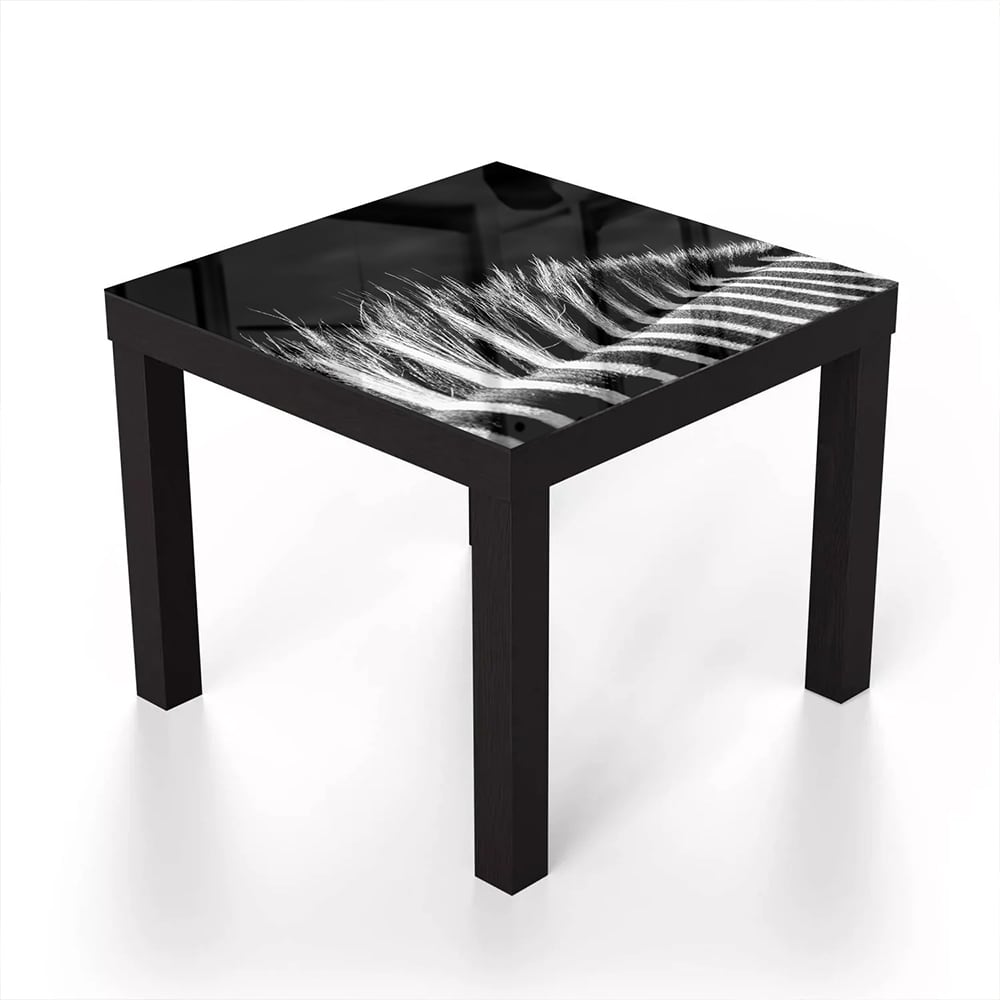 Salontafel 55x55 - Gehard Glas - Zwart-Wit Zebra