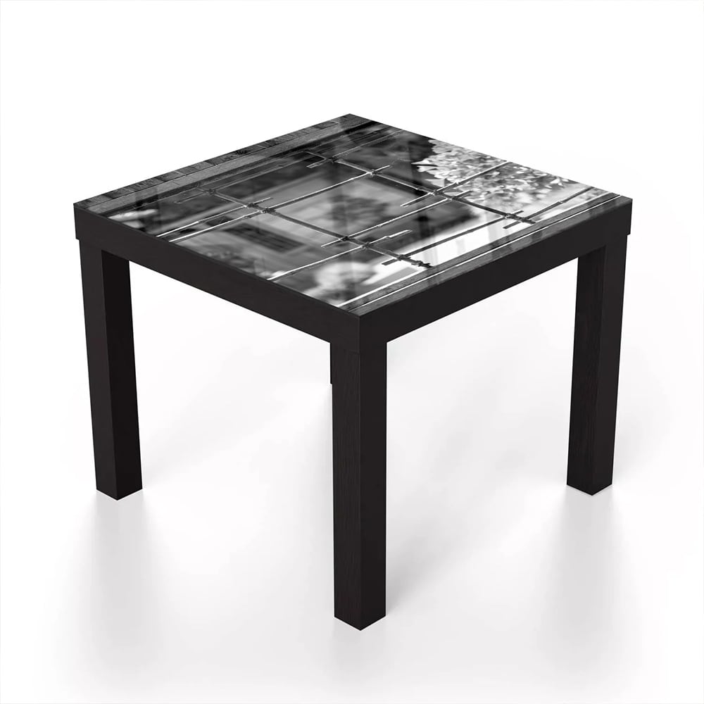 Salontafel 55x55 - Gehard Glas - Zwart-Wit Raam