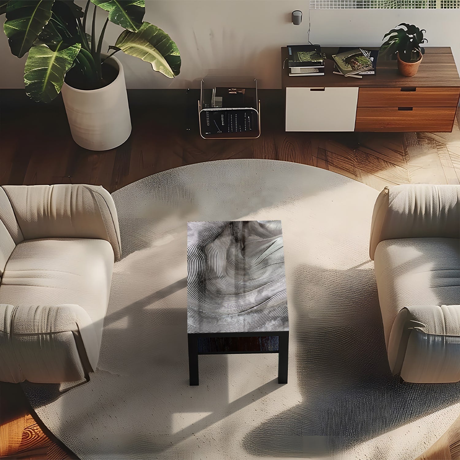 Salontafel 90x55 - Gehard Glas - Gebogen Ijzer